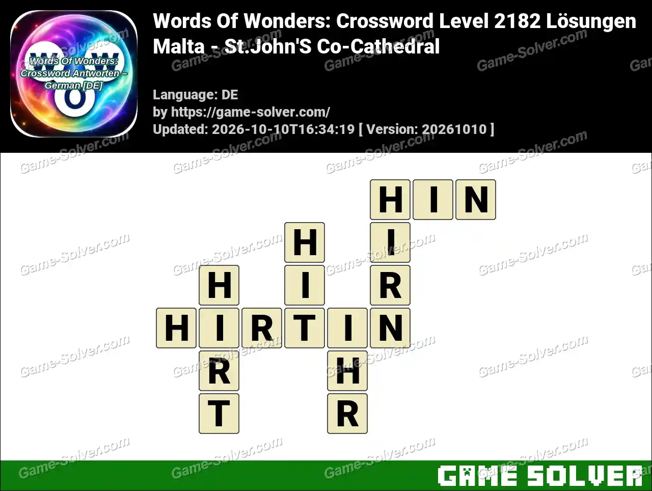 Words Of Wonders: Crossword Level 2182 Lösungen – Malta – St.John’S Co-Cathedral